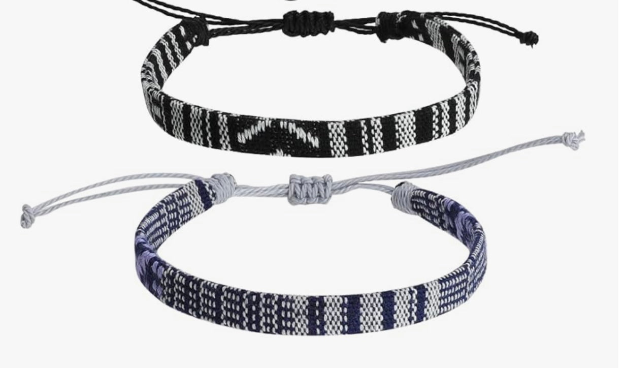 Boho Braided Adjustable Woven Bracelets Set/3
