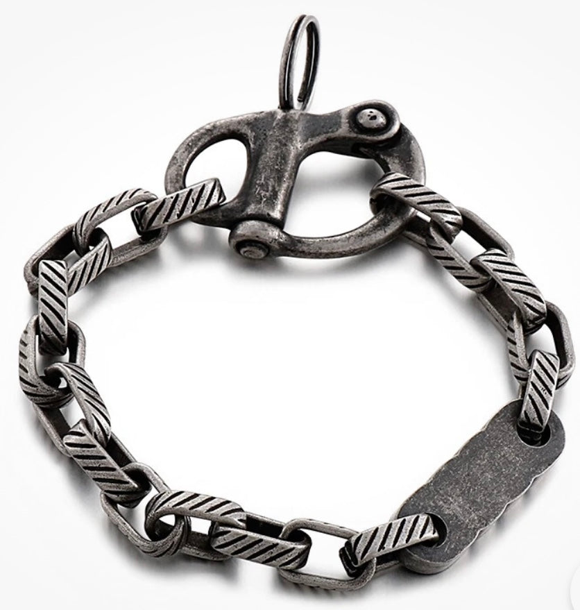 Vintage Style Stainless Steel Square Box Chain Bracelet