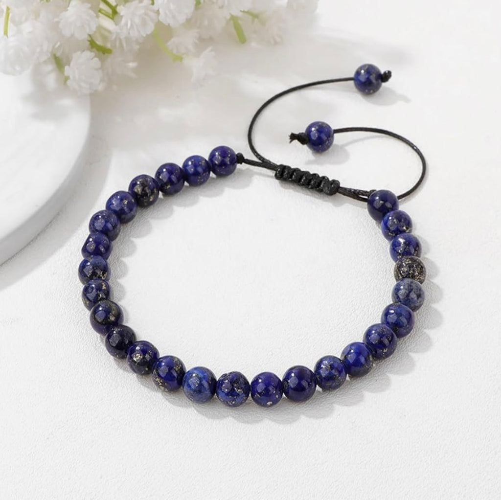 Lapis Lazuli Beaded Adjustable Bracelet