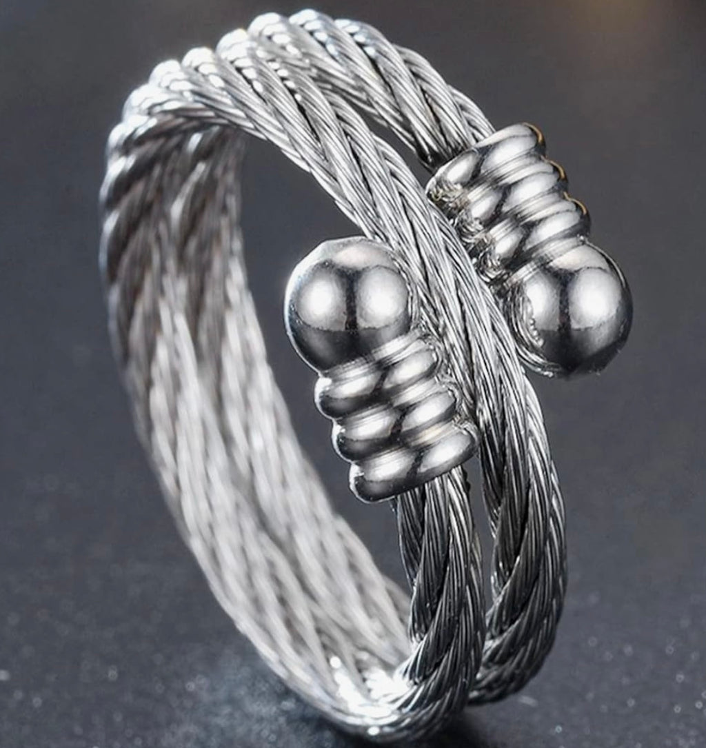 Stainless Steel Cable Wire Wrap Adjustable Size Ring