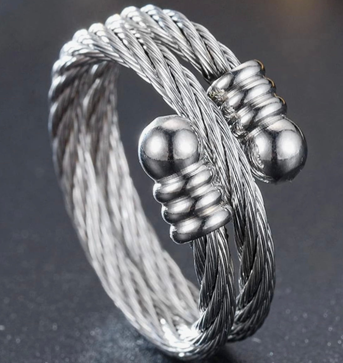 Stainless Steel Cable Wire Wrap Adjustable Size Ring
