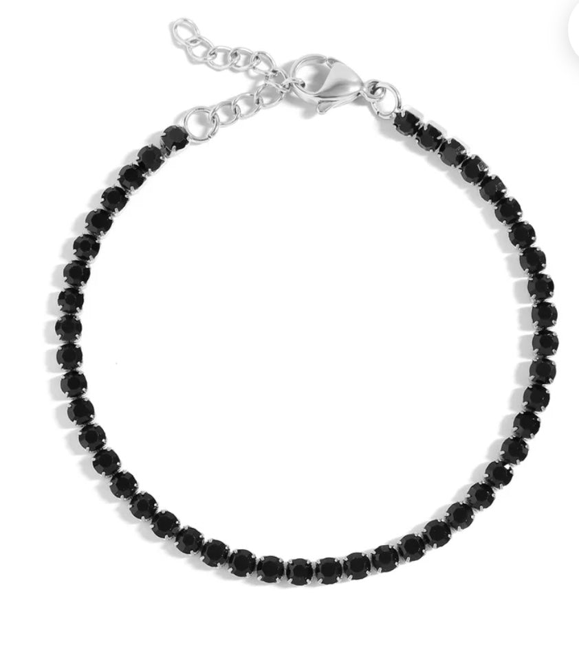 Jet Black Tennis Bracelet