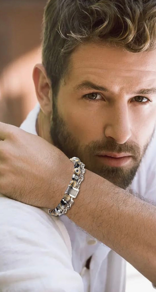 Green Malachite Beaded Chain Bracelet