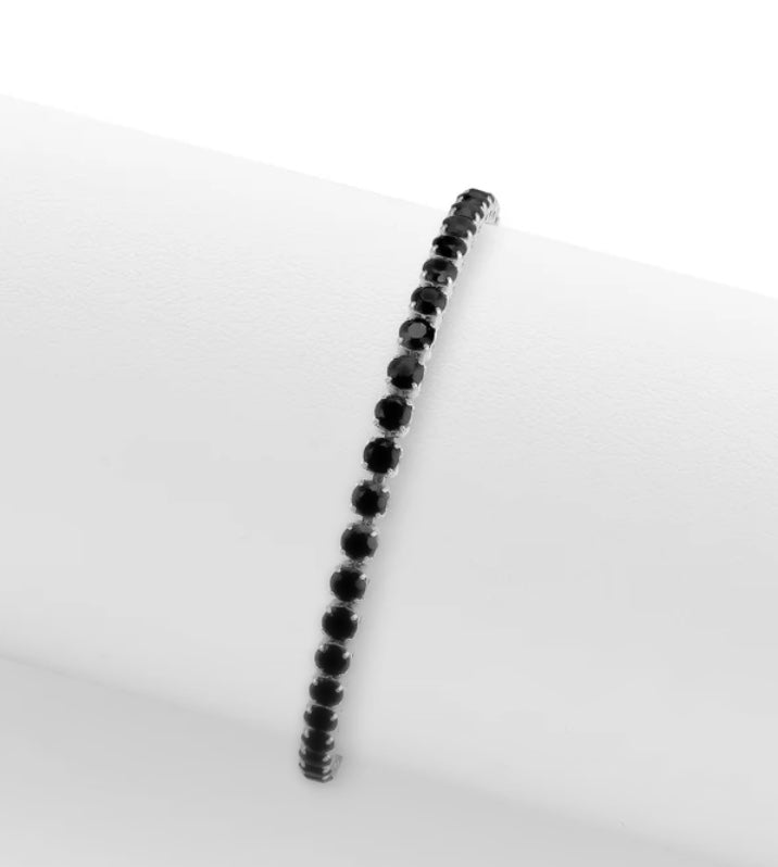 Jet Black Tennis Bracelet