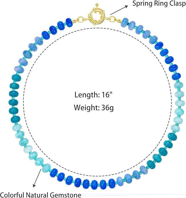 Ocean Blue Bead Choker Necklace