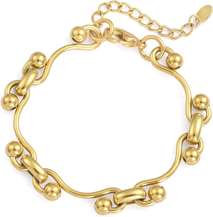 14K Gold Ball/Link Bracelet