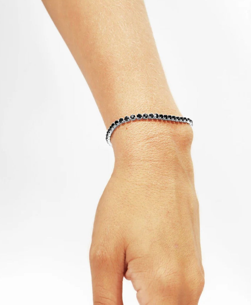 Jet Black Tennis Bracelet
