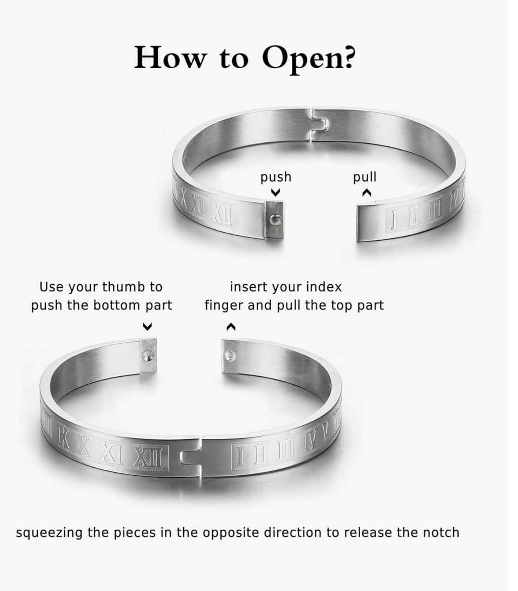 Roman Numeral Bangle Bracelet