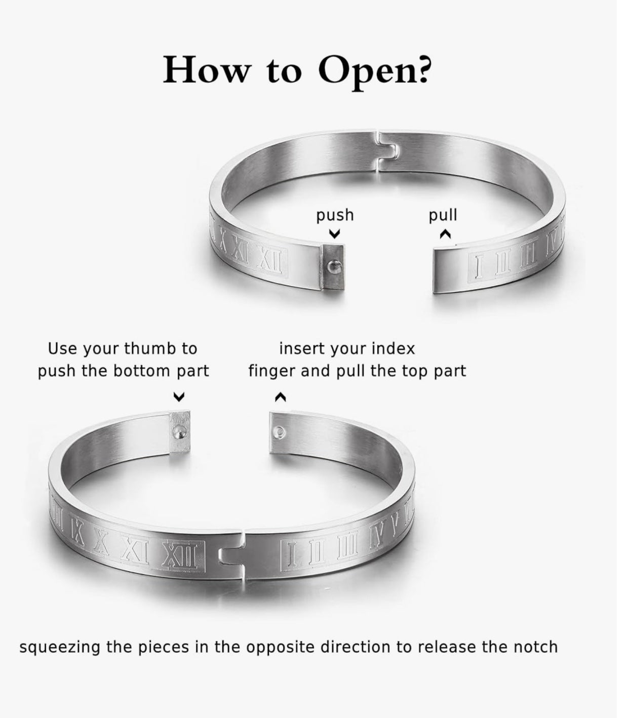 Roman Numeral Bangle Bracelet