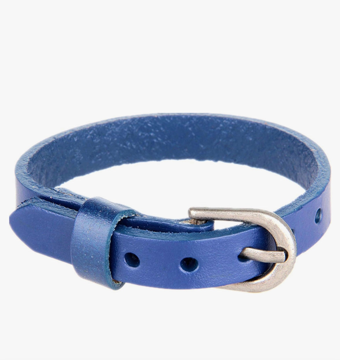 Buckle Bangle Blue Leather Wristhand Bracelet