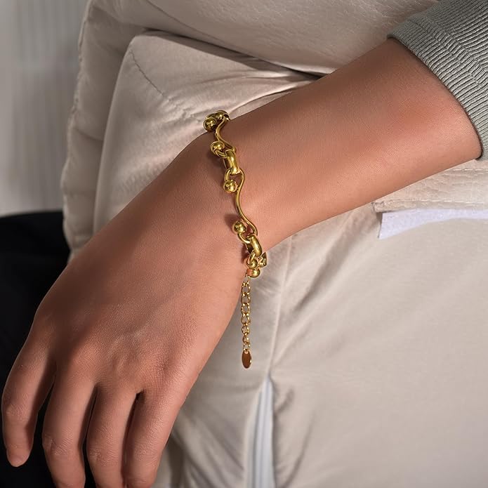 14K Gold Ball/Link Bracelet