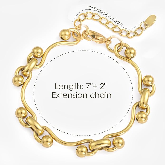 14K Gold Ball/Link Bracelet