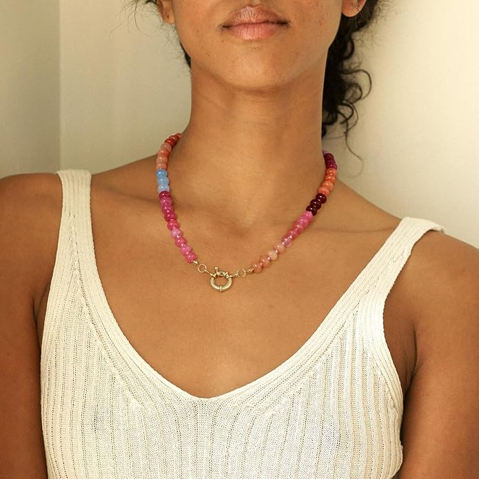 Blushing Bloom Bead Choker Necklace