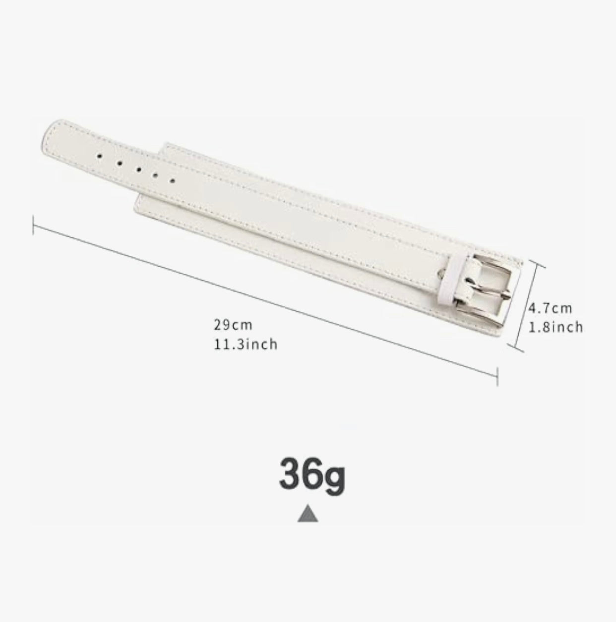 White Leather Buckle Cuff Bracelet