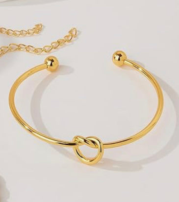 Knot Style Gold Cuff Bracelet