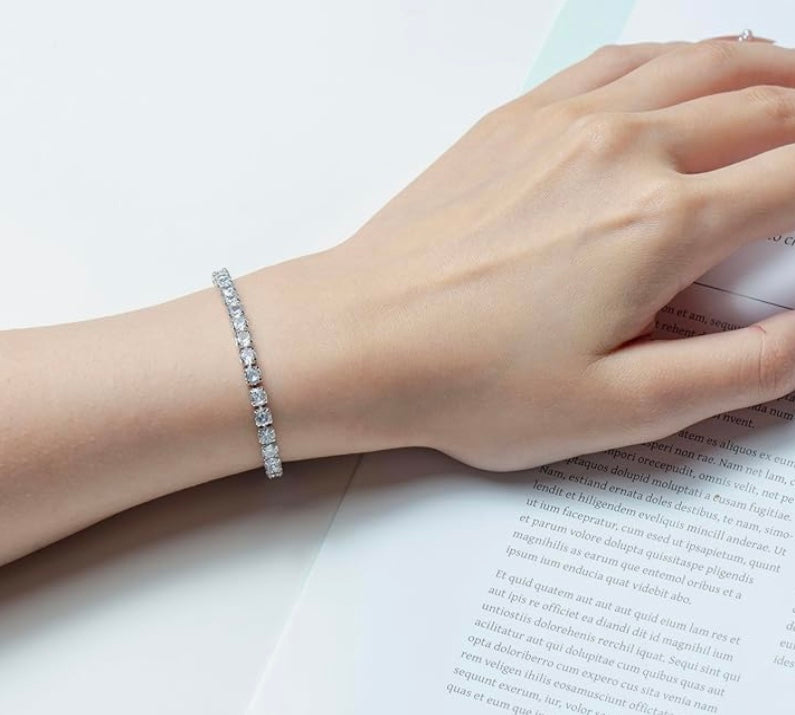Silver Tennis Bracelet Cubic Zirconia
