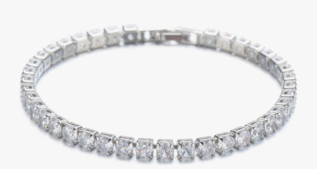 Silver Tennis Bracelet Cubic Zirconia