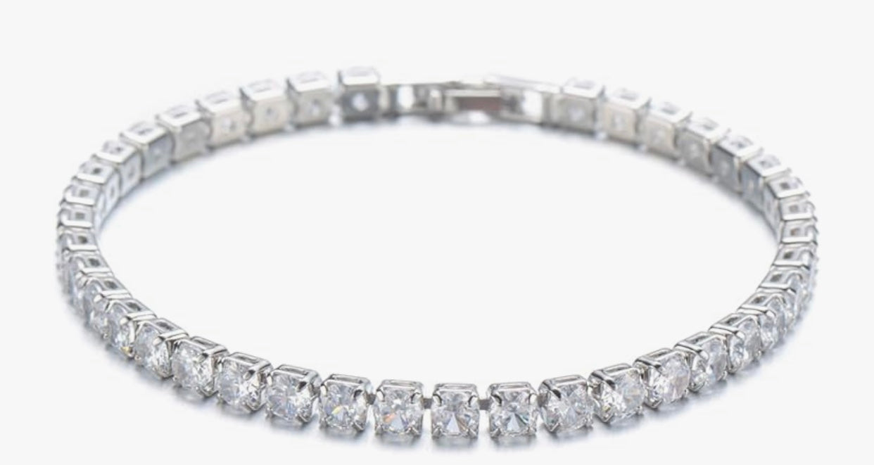 Silver Tennis Bracelet Cubic Zirconia