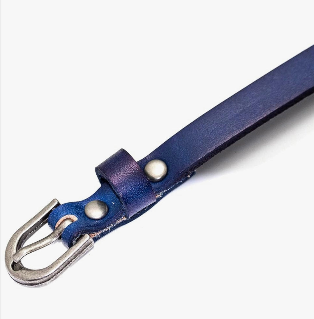 Buckle Bangle Blue Leather Wristhand Bracelet