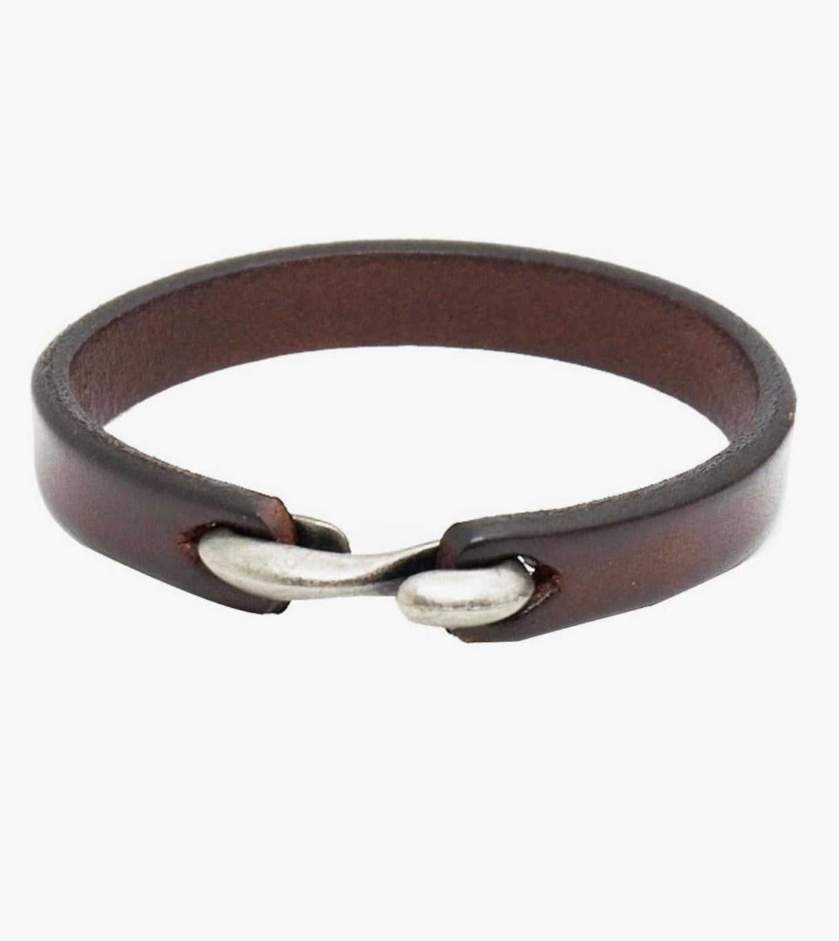 S Hook Minimalist Leather Narrow Bangle Cuff