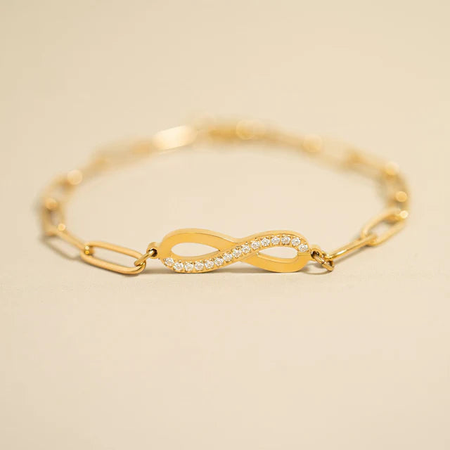 18K "Infinity" Paperclip Chain Bracelet