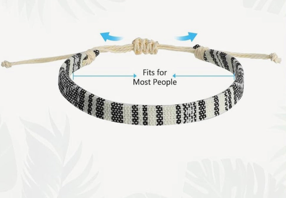 Boho Braided Adjustable Woven Bracelets Set/3