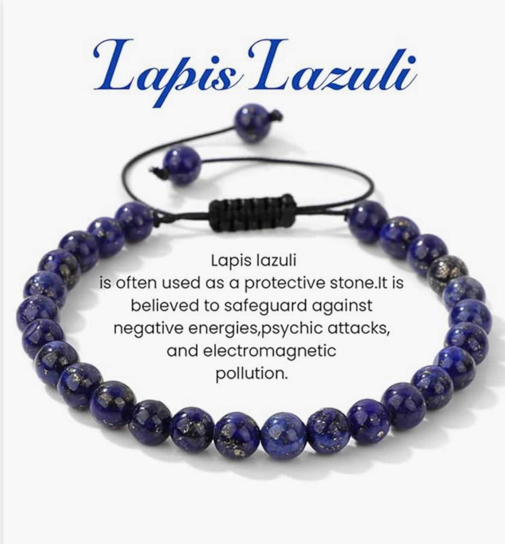 Lapis Lazuli Beaded Adjustable Bracelet