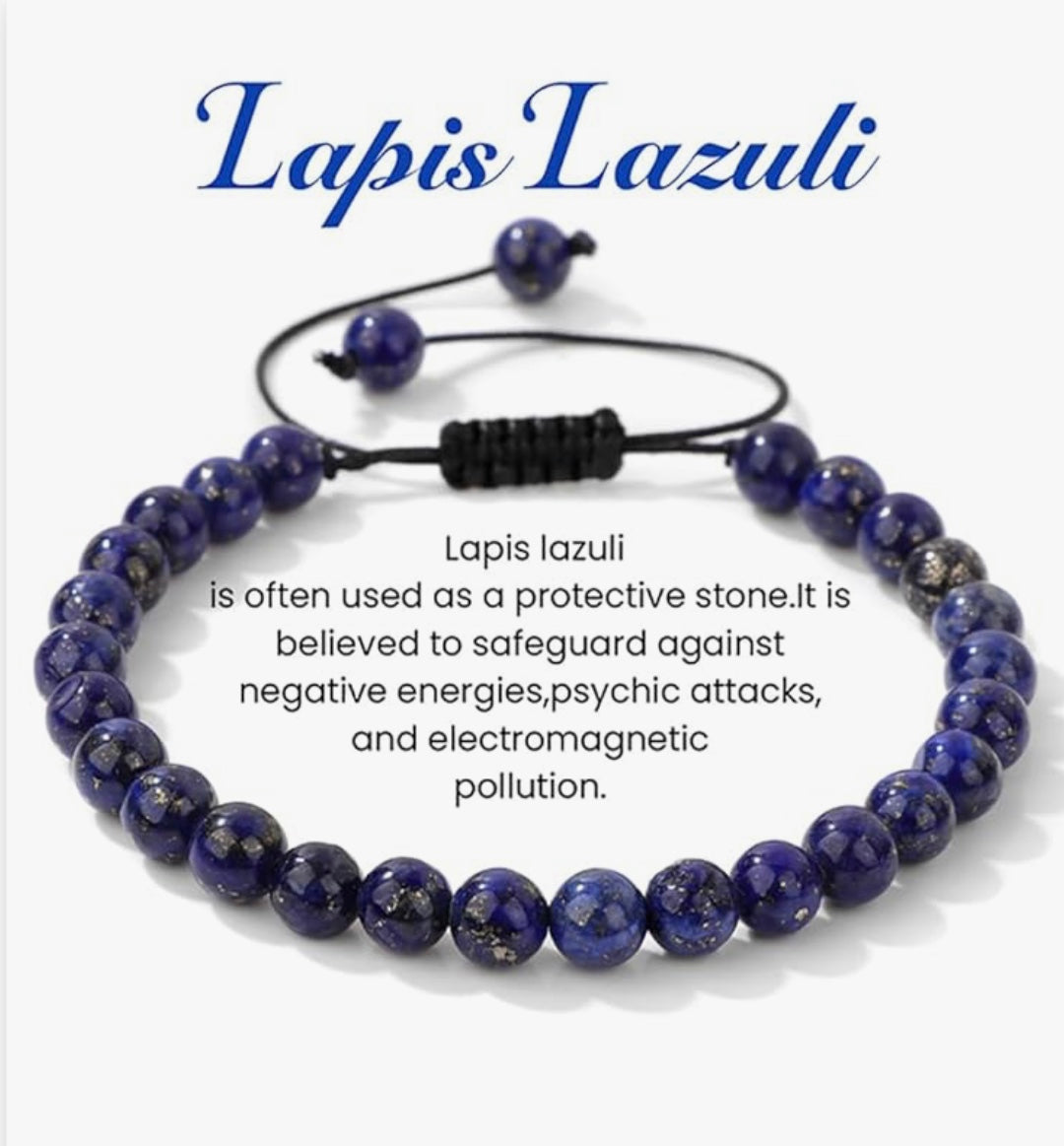 Lapis Lazuli Beaded Adjustable Bracelet