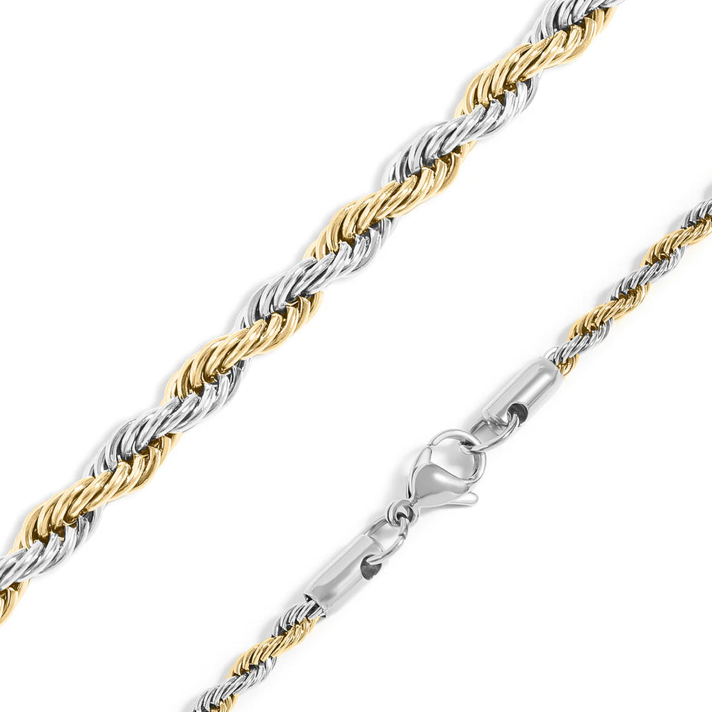 Mixed Metal Rope Chain Necklace