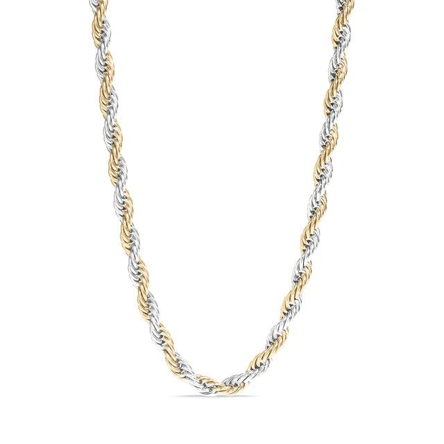 Mixed Metal Rope Chain Necklace