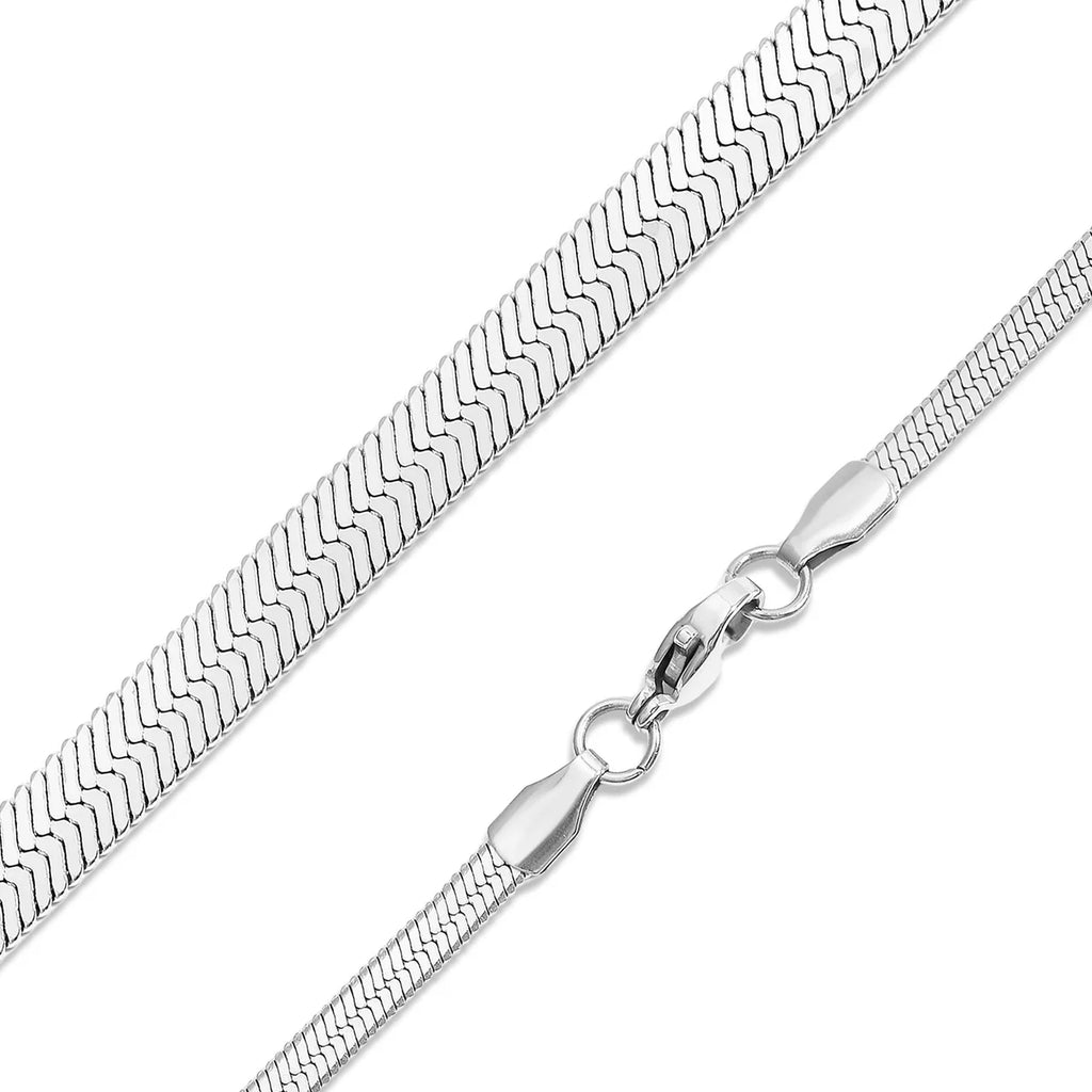 Stainless Steel Herringbone Chain Necklace