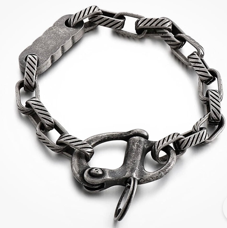 Vintage Style Stainless Steel Square Box Chain Bracelet