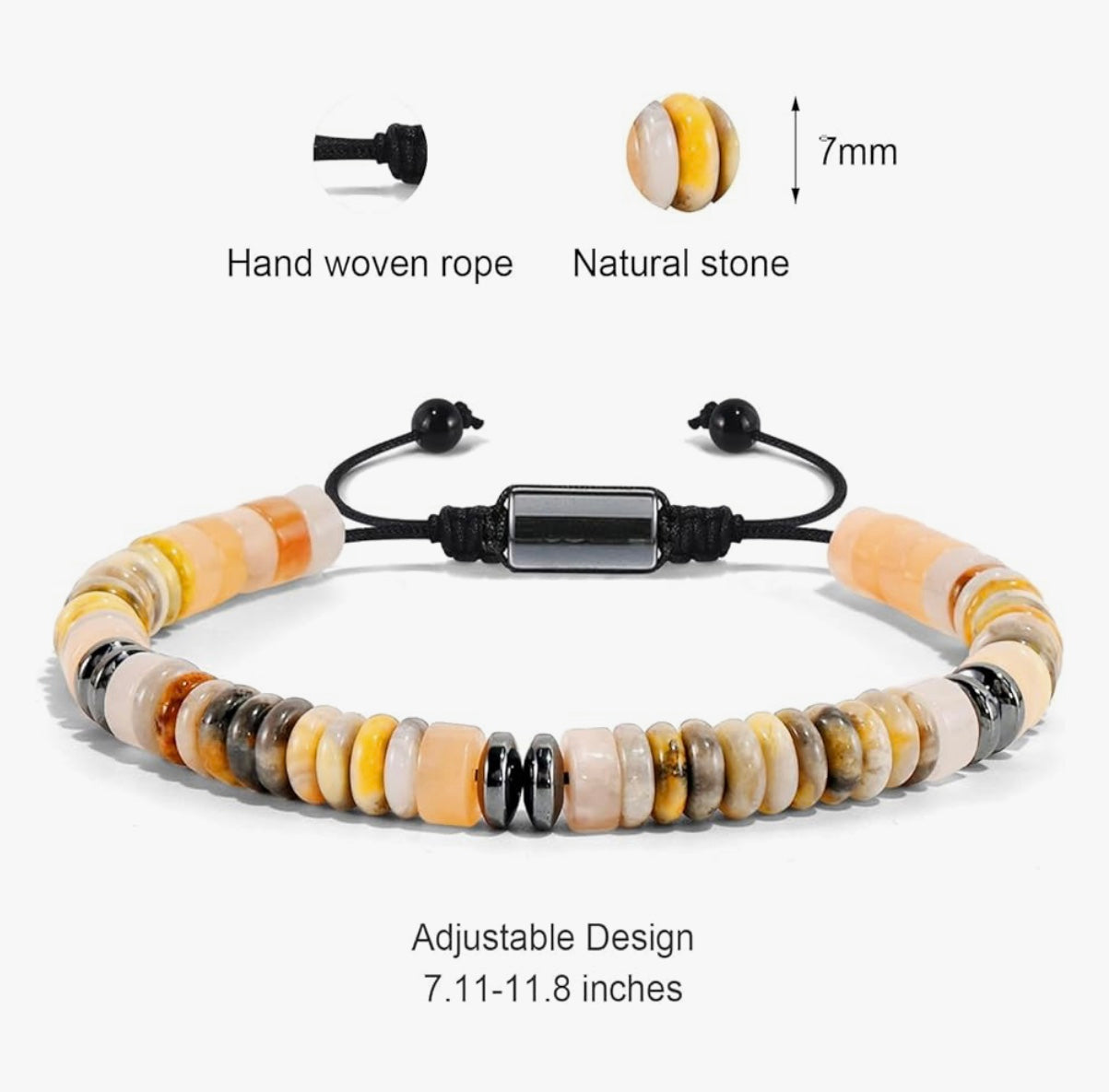 Yellow Aventurine Adjustable Slide Bead Bracelet