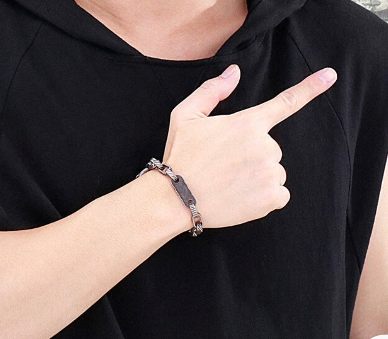 Vintage Style Stainless Steel Square Box Chain Bracelet