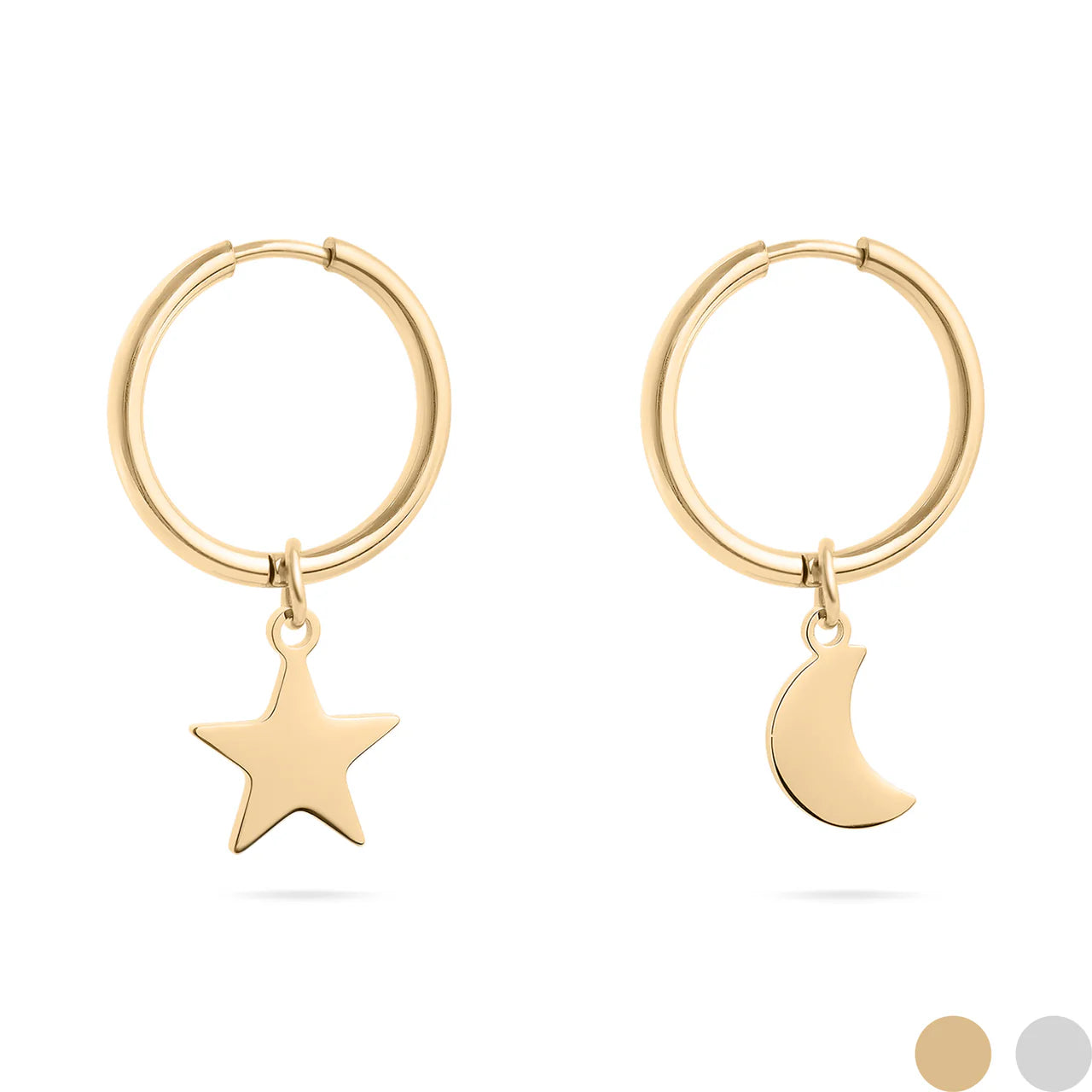 Star & Moon Pendant Earrings