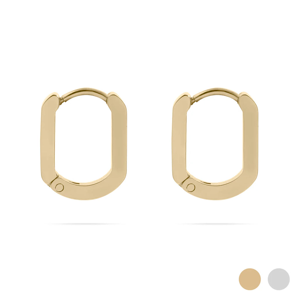 Oval Huggie Earrings