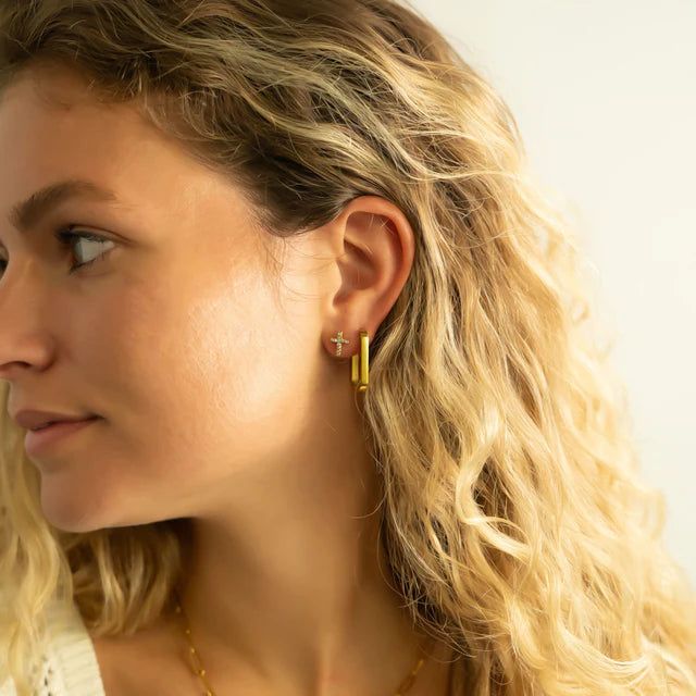 Long Oval Huggie Earrings