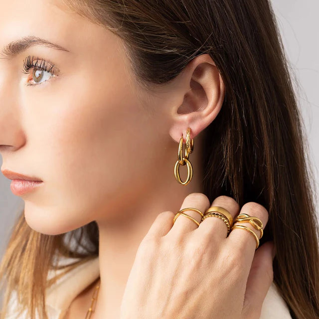 Double Hoop Dangle Earrings