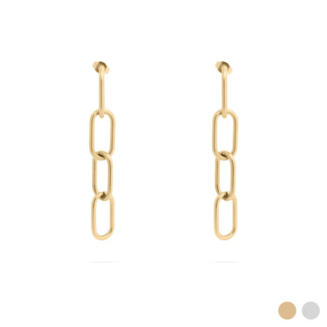 Stainless Steel Dangle Paperclip Stud Earrings