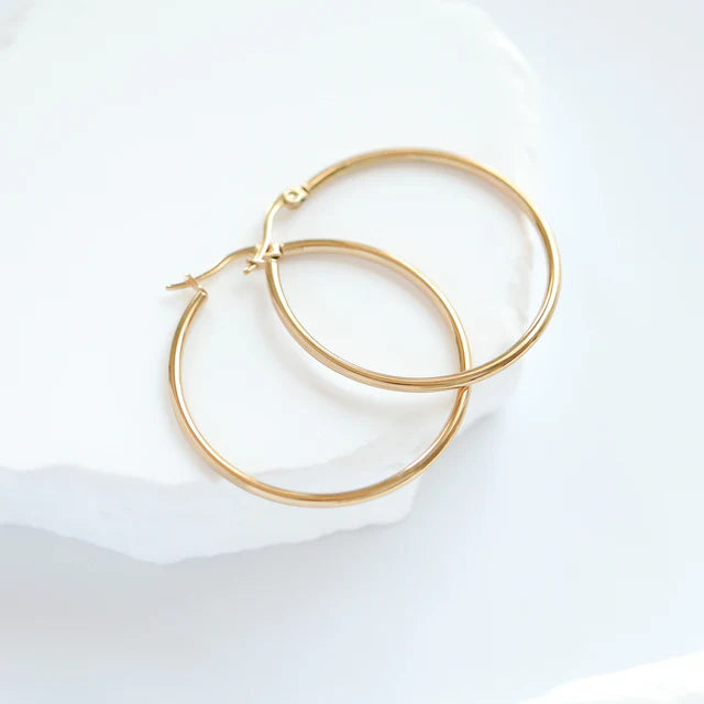 Emma Round Tube Hoop Earrings