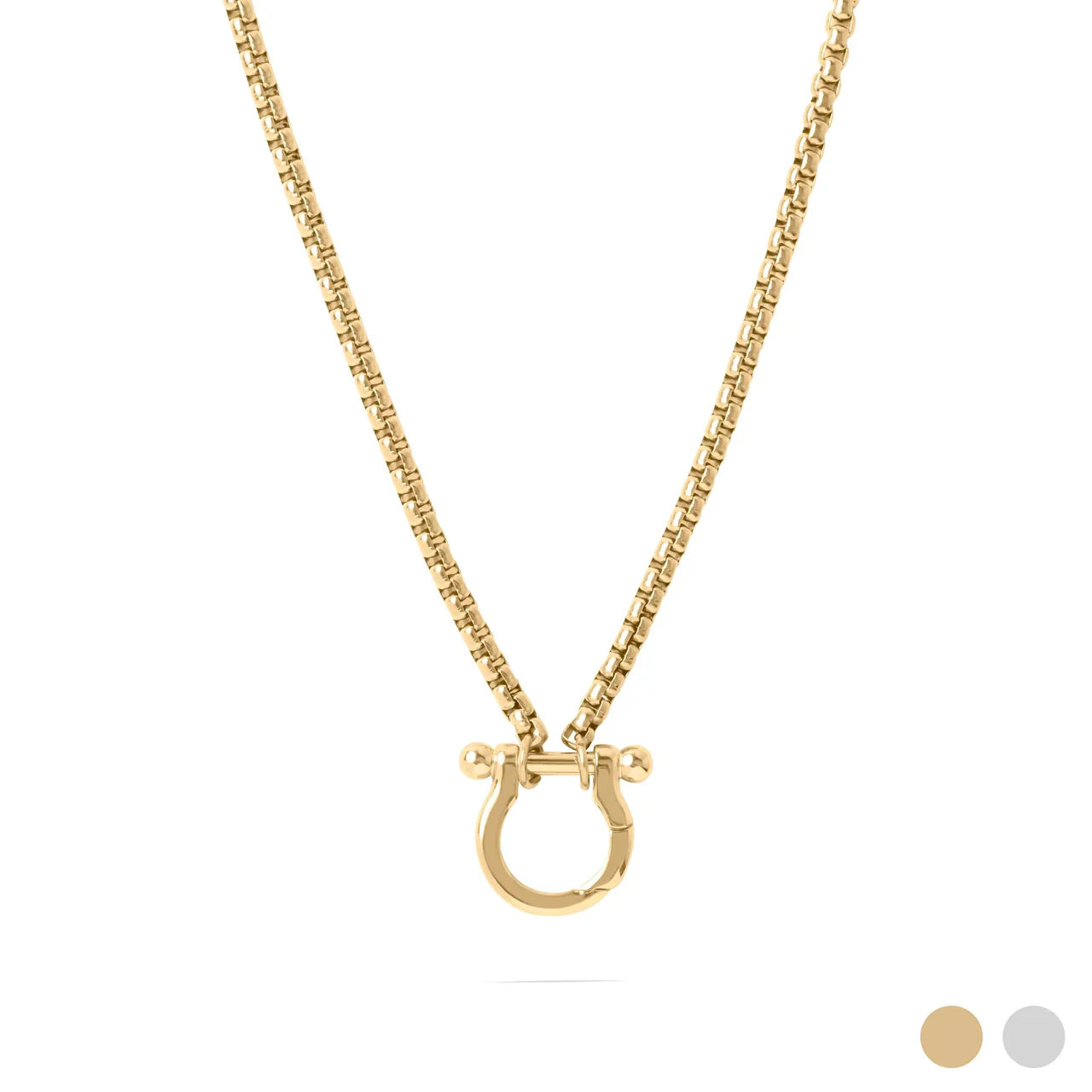 Horse Shoe Carabiner Charm Holder Necklace