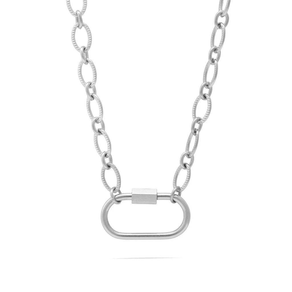 Nikki Loop Chain Carabiner Necklace-Will Randall Jewelry