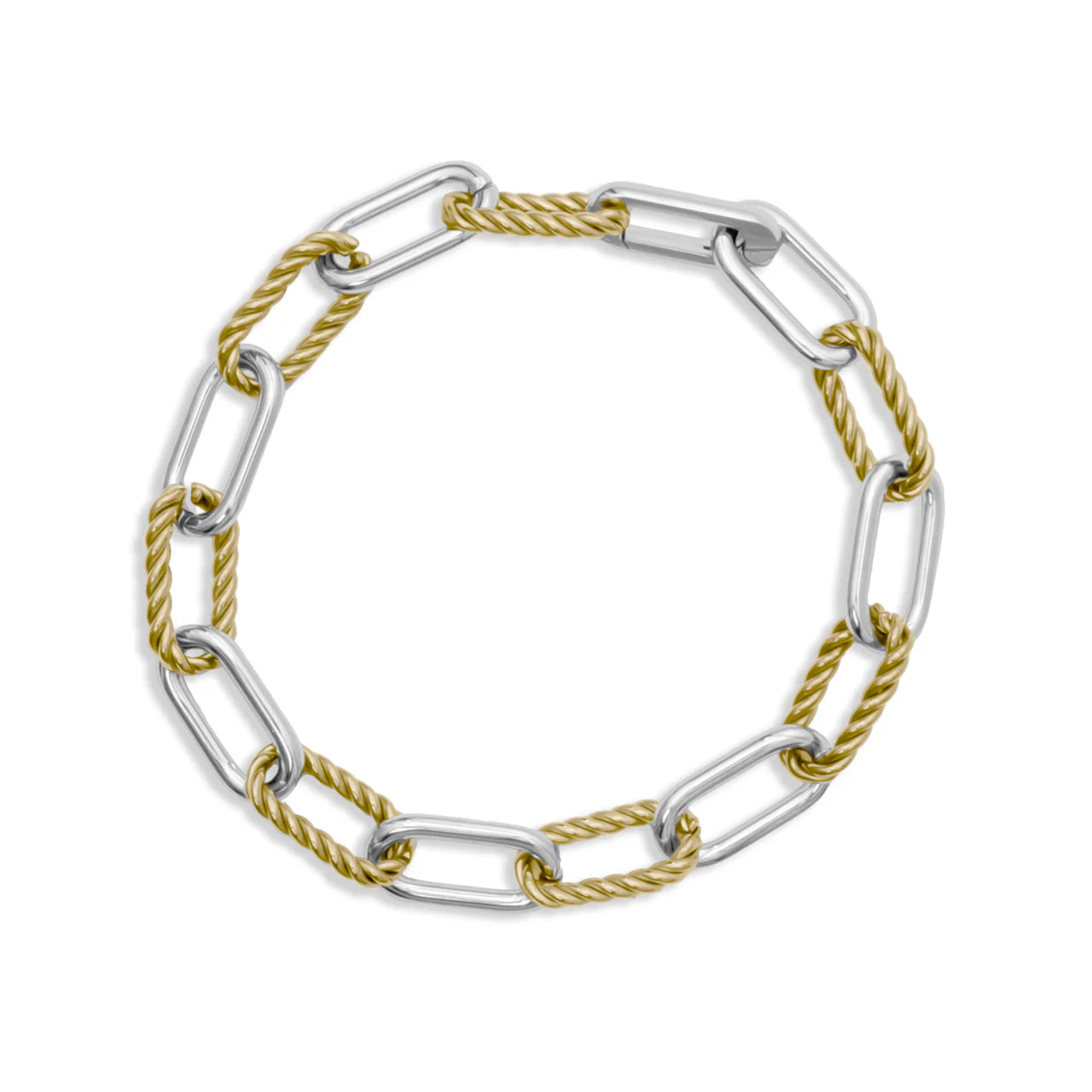 Twist Chain Mixed Metal Bracelet