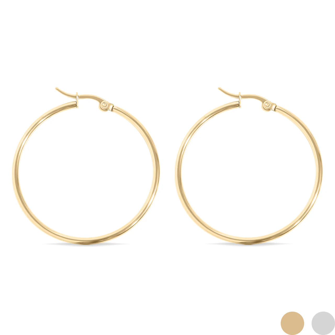 Emma Round Tube Hoop Earrings