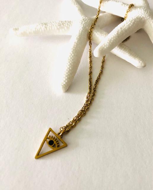 Neve Triangle Evil Eye Charm Necklace